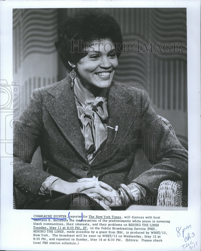 1976 Charleyne Hunter, Reporter, "Behind the Lines" - Historic Images