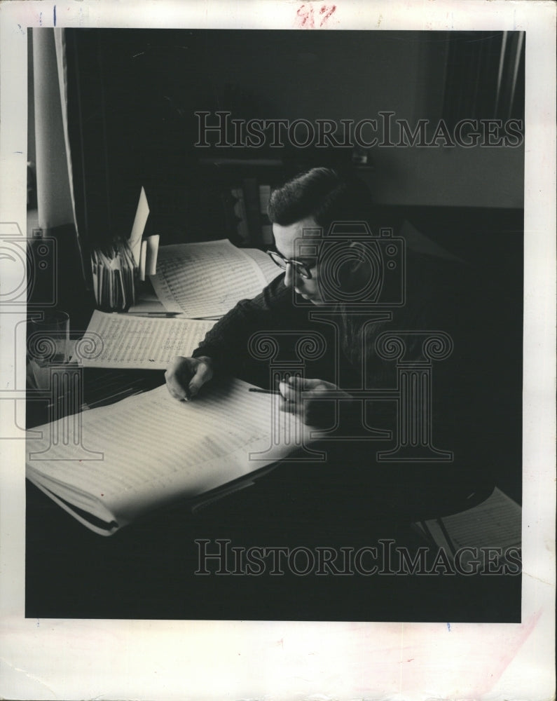 1963 Carlisle Floyd, Jr. Works On Composing - Historic Images