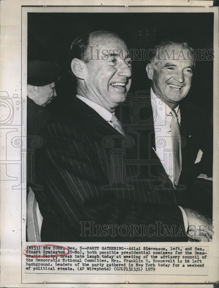 1959 Adlai Stevenson And Senator Stuart Symington At Convention - Historic Images