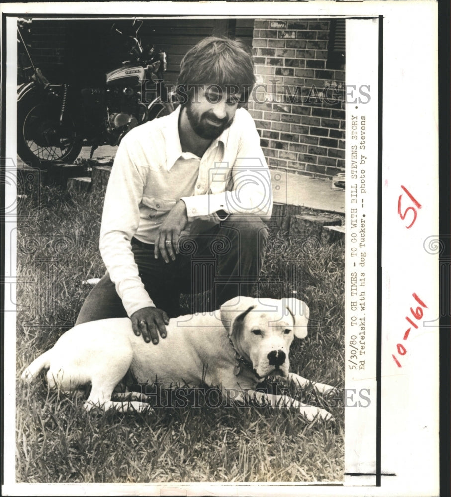 1980 Ed Tefelski with his dog Tucker in Brooksville  - Historic Images