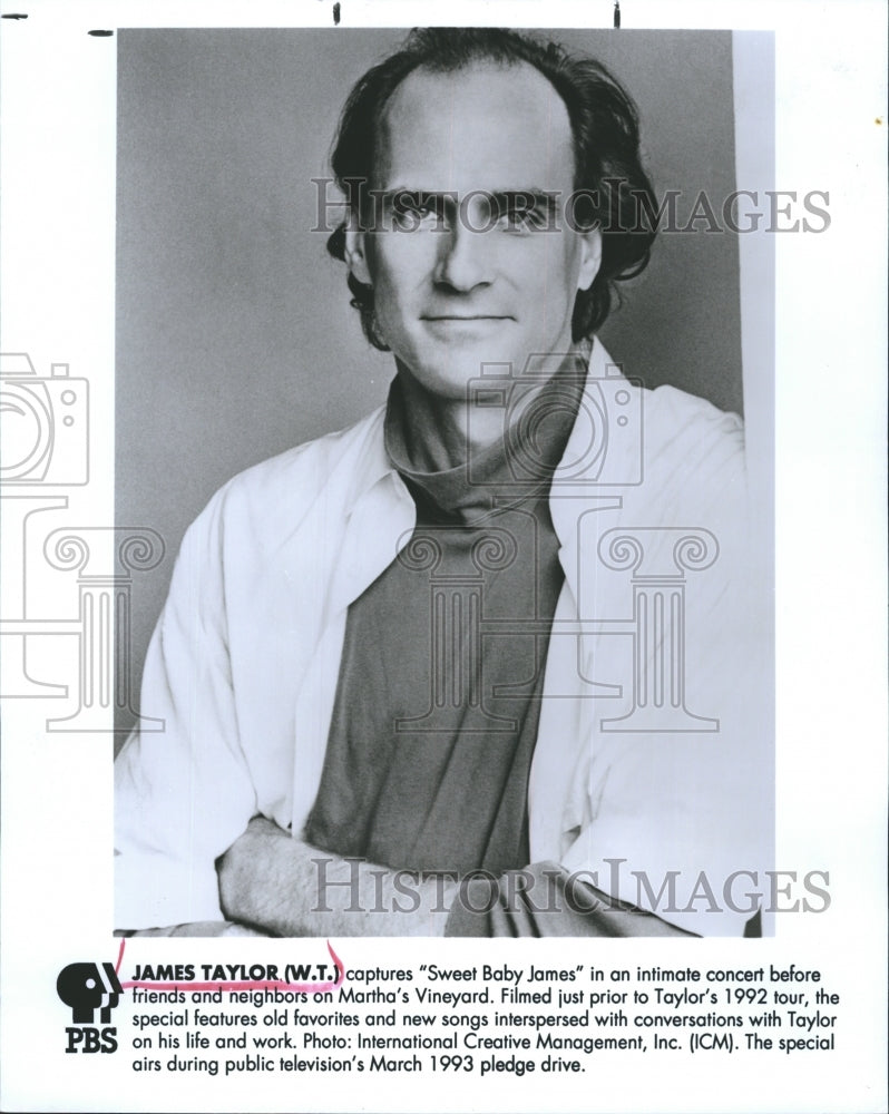 1993 PBS TV's special with singer, James Taylor - Historic Images