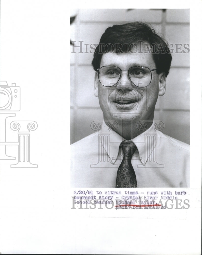 1991 Crystal River Middle School teacher, Michael Taylor - Historic Images