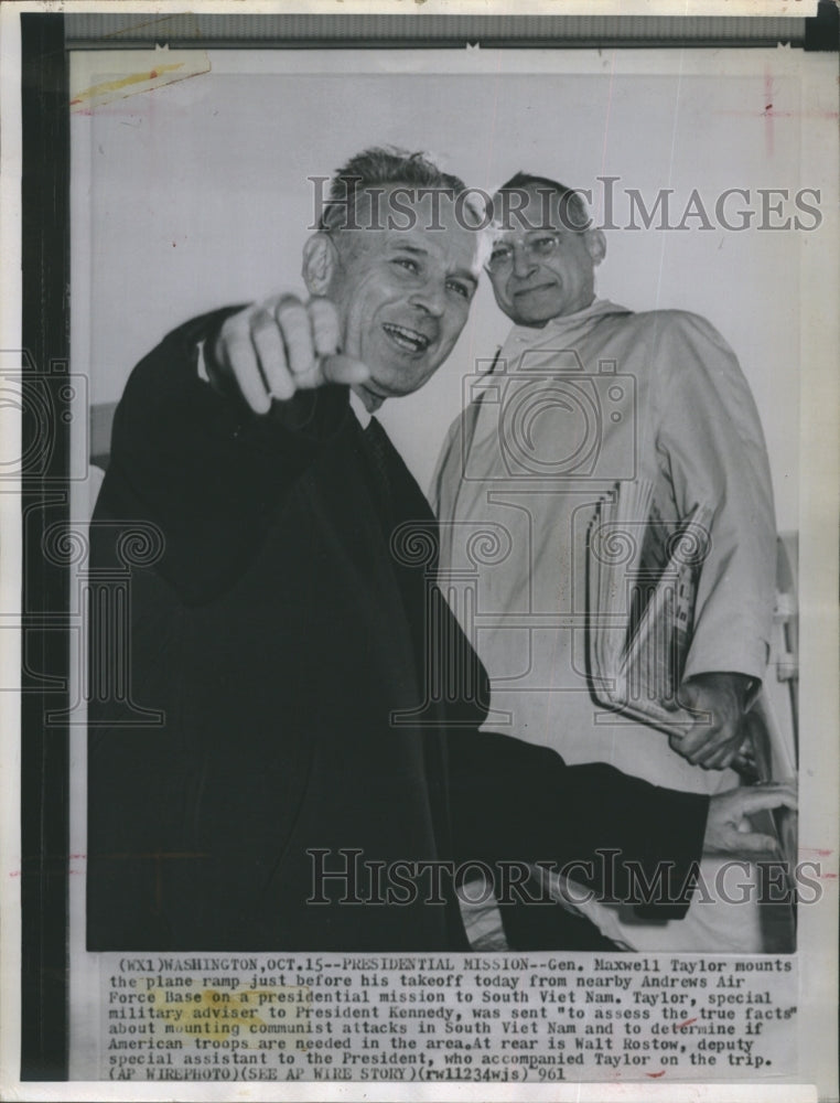 1951 Gen. Maxwell Taylor & Walt Rostow Survey South Vietnam - Historic Images