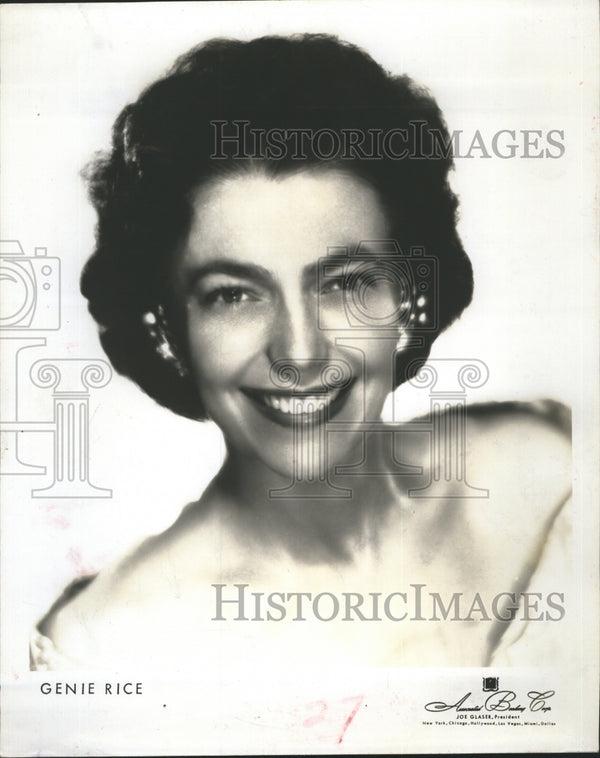 Genie Rice American Singer. - Historic Images