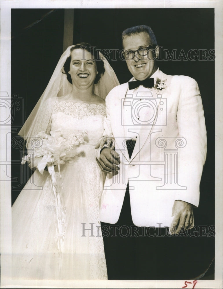 1958 Mr. and Mrs. Arthur Raynor Wedding Photo  - Historic Images