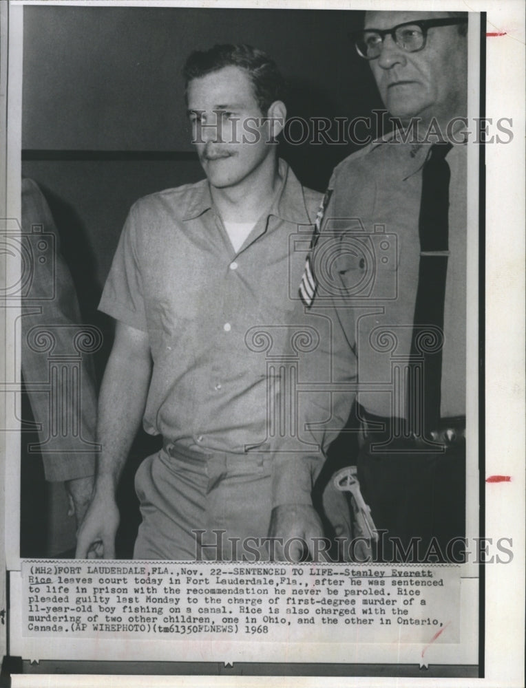 1968 Stanley Everett Rice sentenced to life for 1st degree murder. - Historic Images