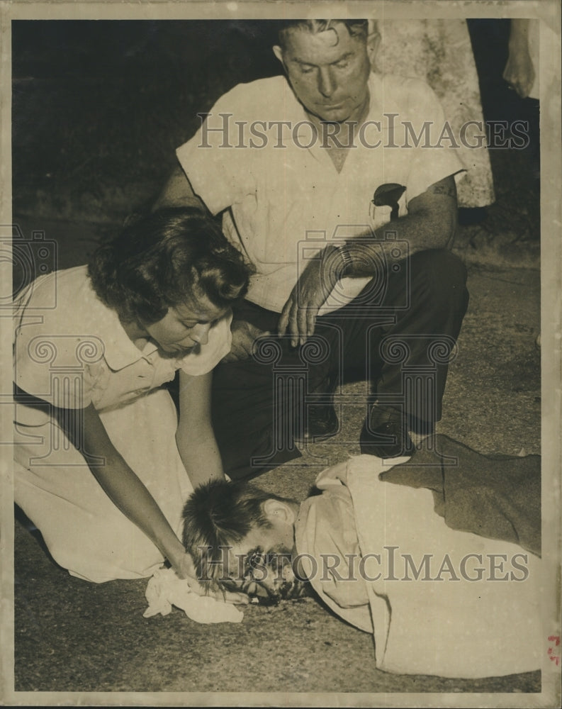 Two Unidentified Attend Ronald Ribarich Teen Bike Accident Hit Run - Historic Images