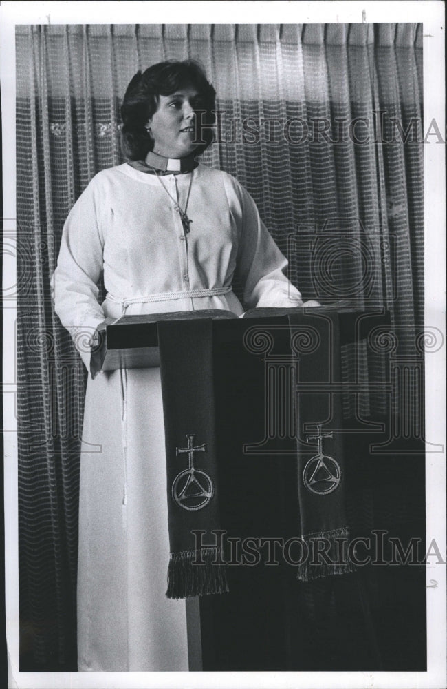 1977 Barbara Vogt, a 3rd year seminary student is intern pastor - Historic Images