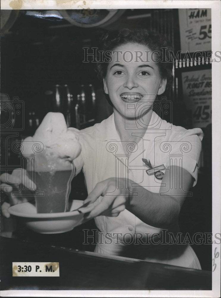 1951 Press Photo College Girl back from Romania Gets Used to Life in the U.S. - Historic Images