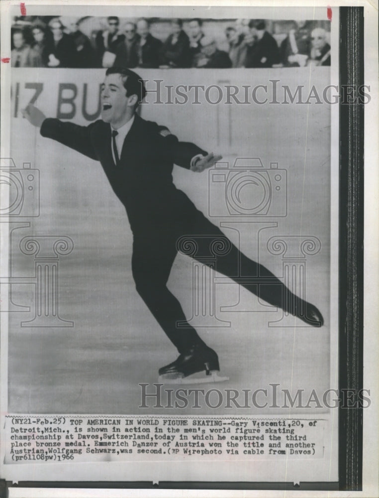 1966 Gary Visconti, he captured 3rd place Bronze medal at world - Historic Images