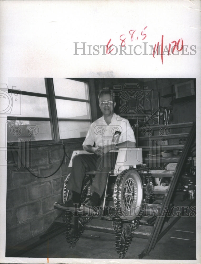 1980 Man in a wheel chair.  - Historic Images
