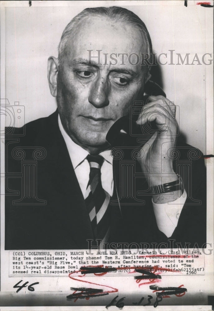1960 Kenneth L. Wilson, Big Ten commissioner, dies of pneumonia. - Historic Images
