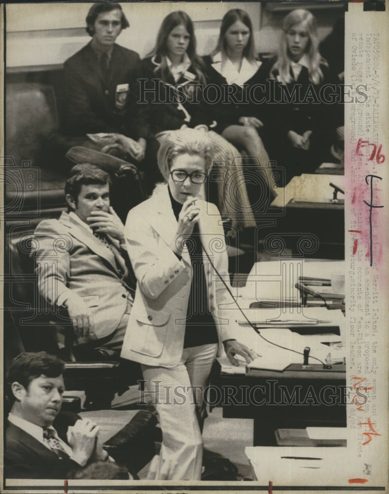 1973 Sen. Lori Wilson addressing the senate.  - Historic Images