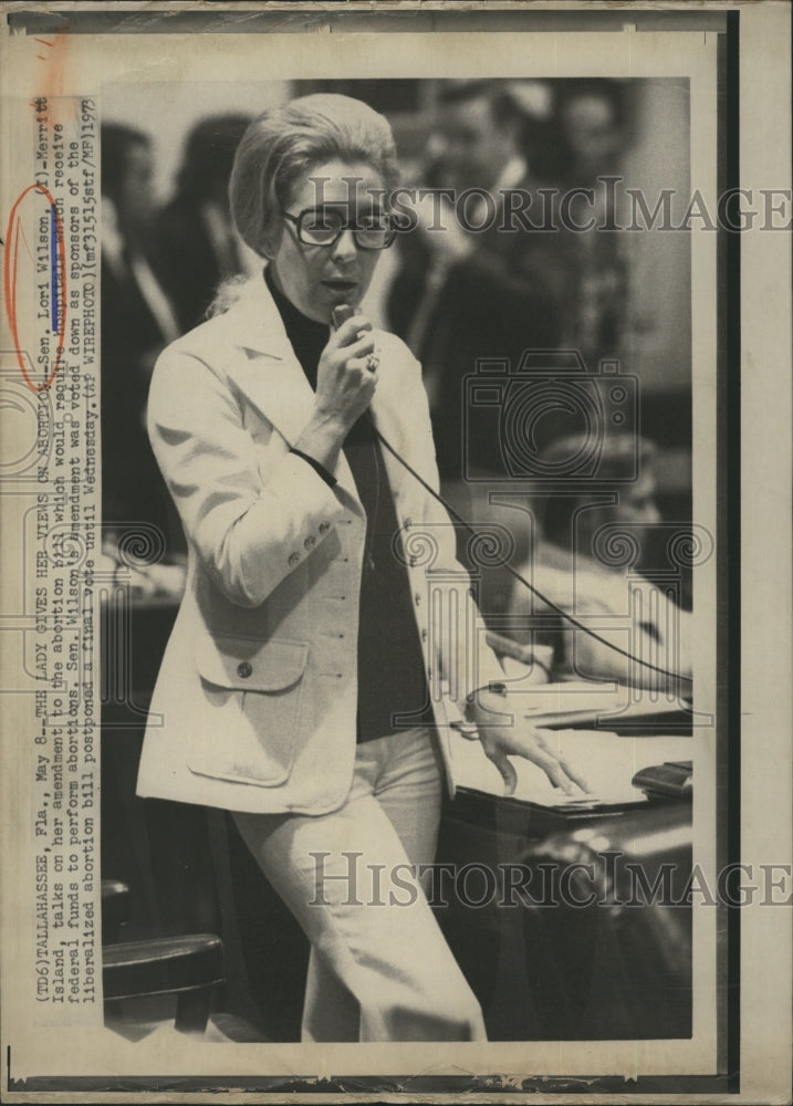 1973 State Senator Lori Wilson. - Historic Images