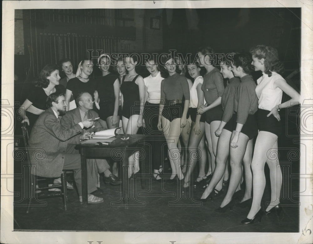 1948 Anthony B. Farrellin with girls from musica All for Love - Historic Images