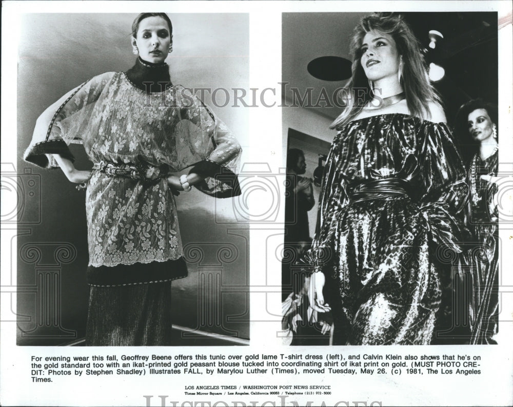 1981 Geoffrey Beene and Calvin Klein collection.  - Historic Images