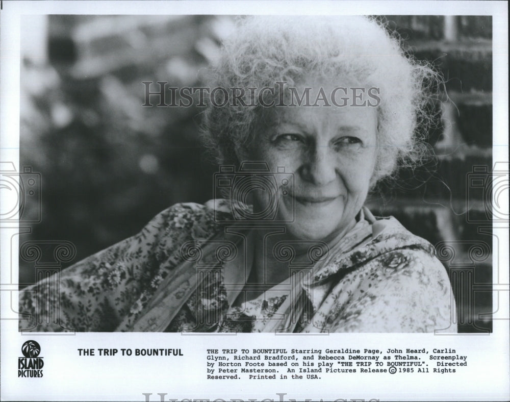 1985 Actress Geraldine Page Trip To Bountiful Movie  - Historic Images