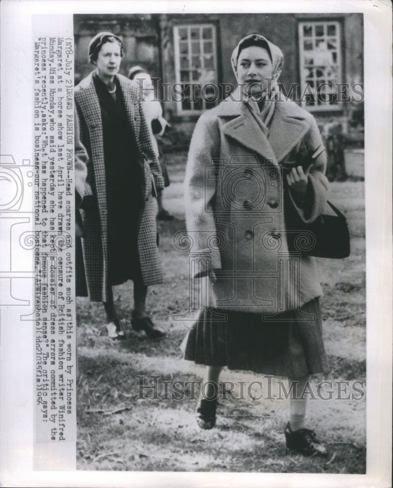1956 Princess Margaret wearing scarf  - Historic Images