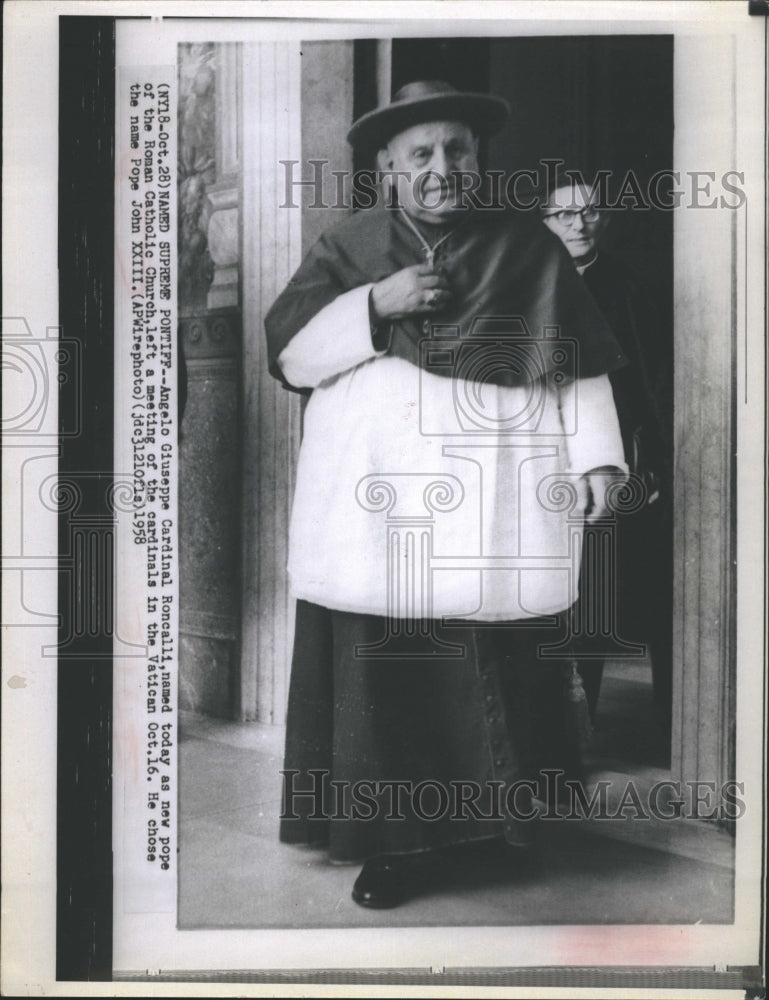 1958 Angelo Giuseppe Cardinal Roncalli named new pope  - Historic Images