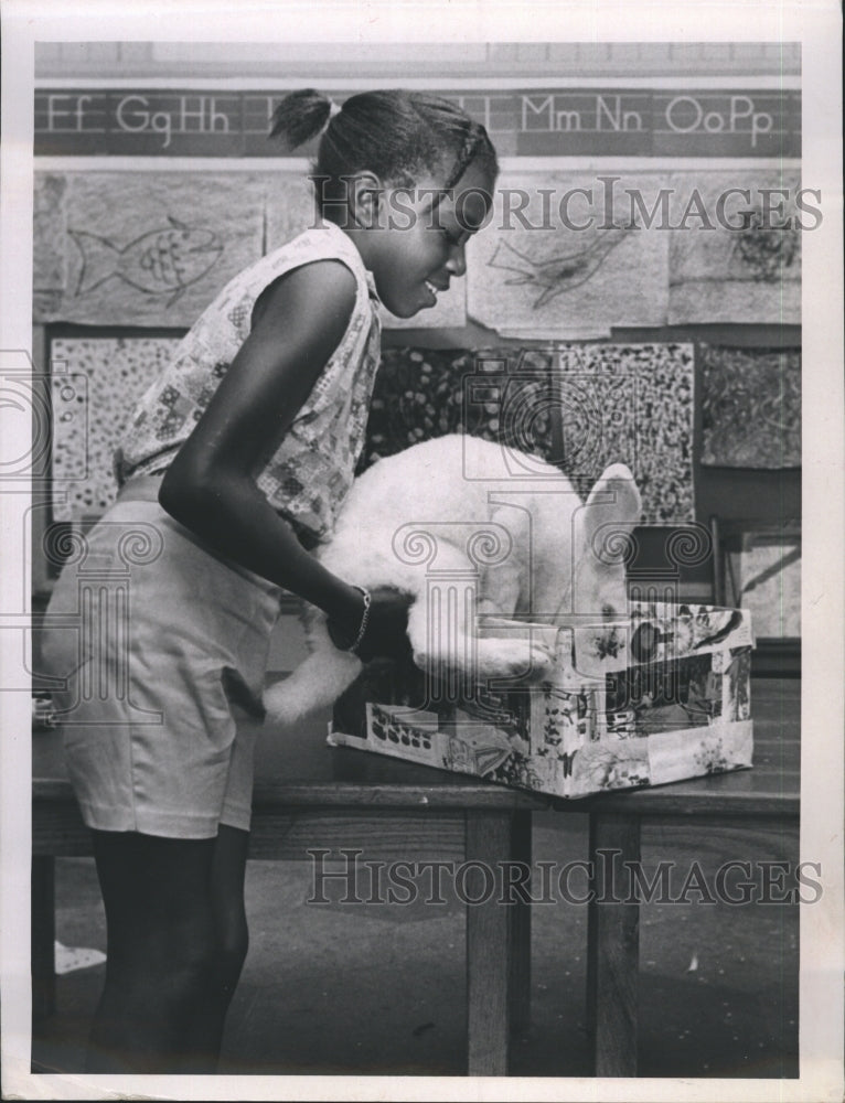 1962Eloise Davis, 9 and her rabbit. first prize for most unusual pet - Historic Images