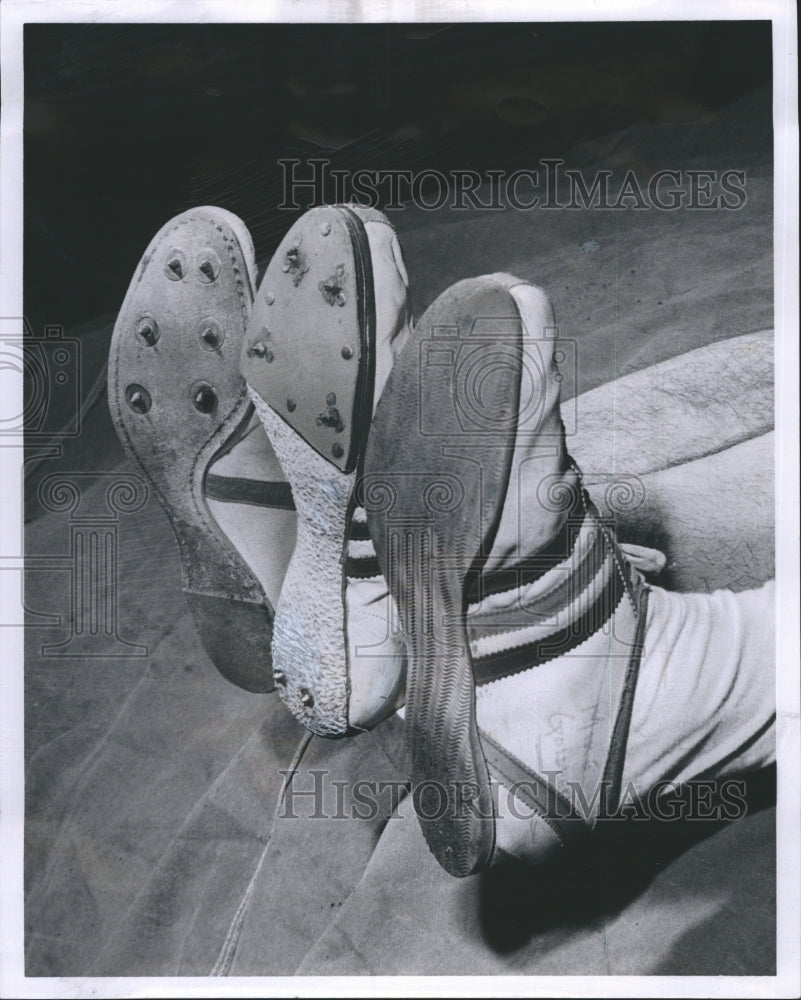 1965 Shoes worn by NCAA Athletes for different sports.  - Historic Images