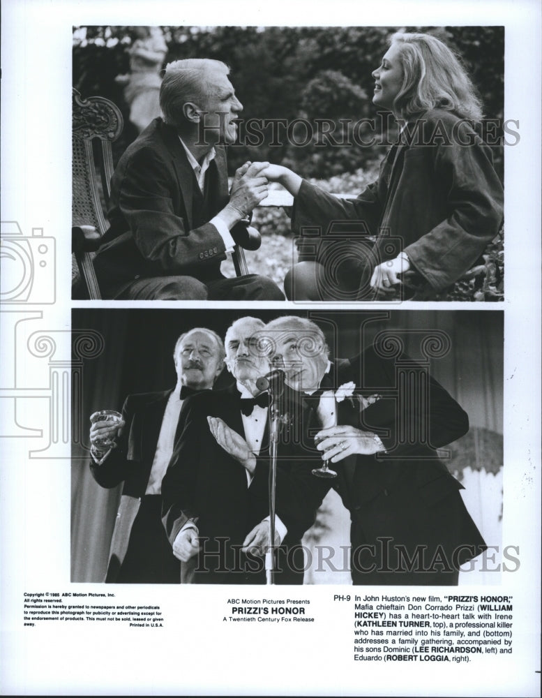 1985 William Hickey Kathleen Turner Lee Richardson Robert Loggia - Historic Images