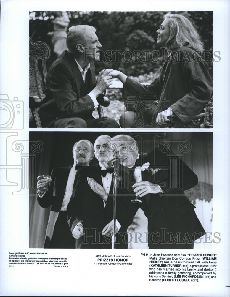 1985 William Hickey Kathleen Turner,Lee Richardson, and Robert Logan - Historic Images