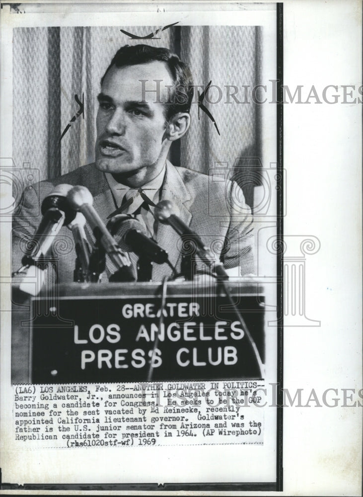 1969 Barry Goldwater Jr. California Republican Senate Candidate - Historic Images