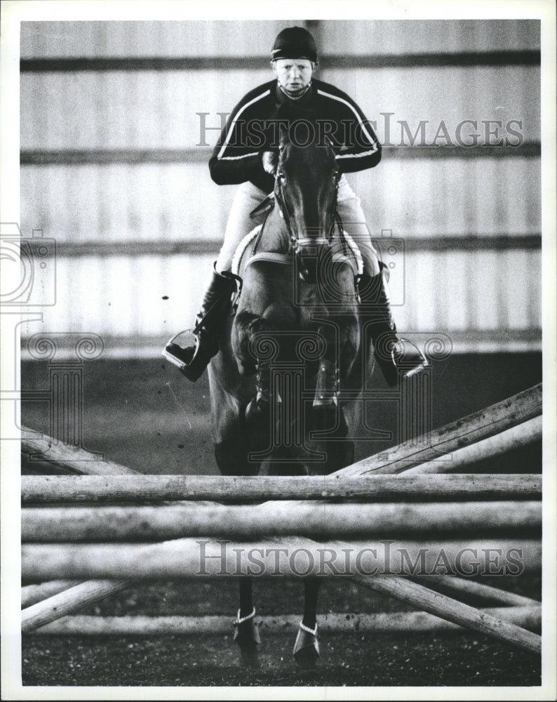 Horse Racing Jockey Jim Wofford Riding Carawich on Hurdles - Historic Images