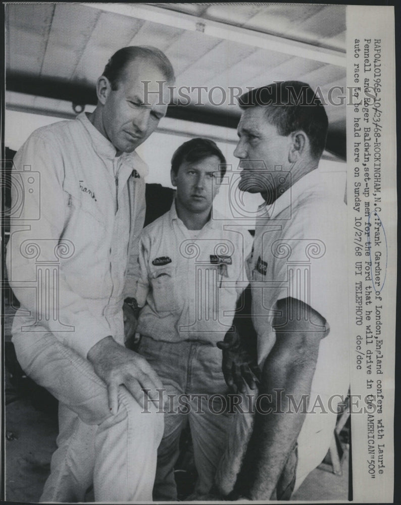 1968 Press Photo Frank Gardner of London &amp; Laurie Pennell &amp; Roger Baldwin - Historic Images