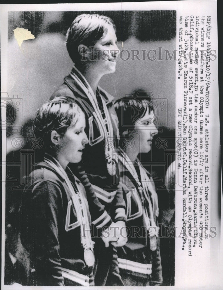 1964 Donna DeVarona,Sharon Finneran, Martha Randall, medalists - Historic Images