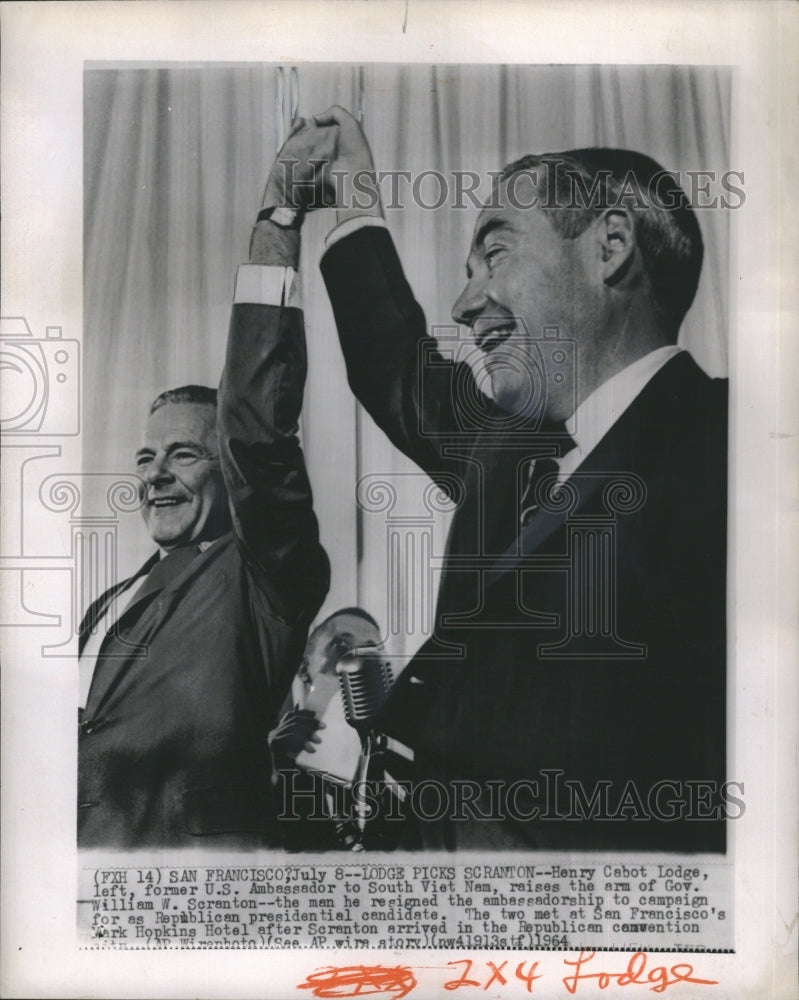 1964 Henry Cabot Lodge Picks Wm. Scranton as Running Mate - Historic Images