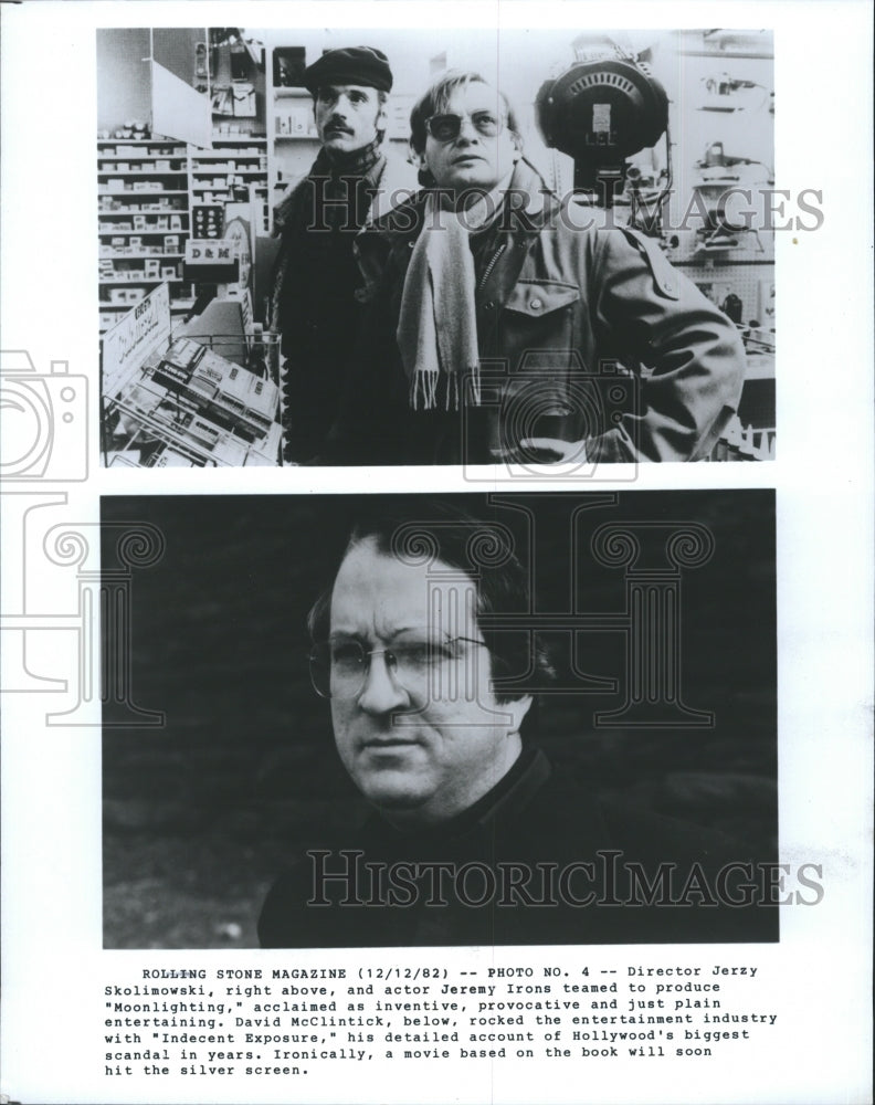 1982 Director Jerzy Skolimowski, and actor Jeremy Irons teamed to - Historic Images