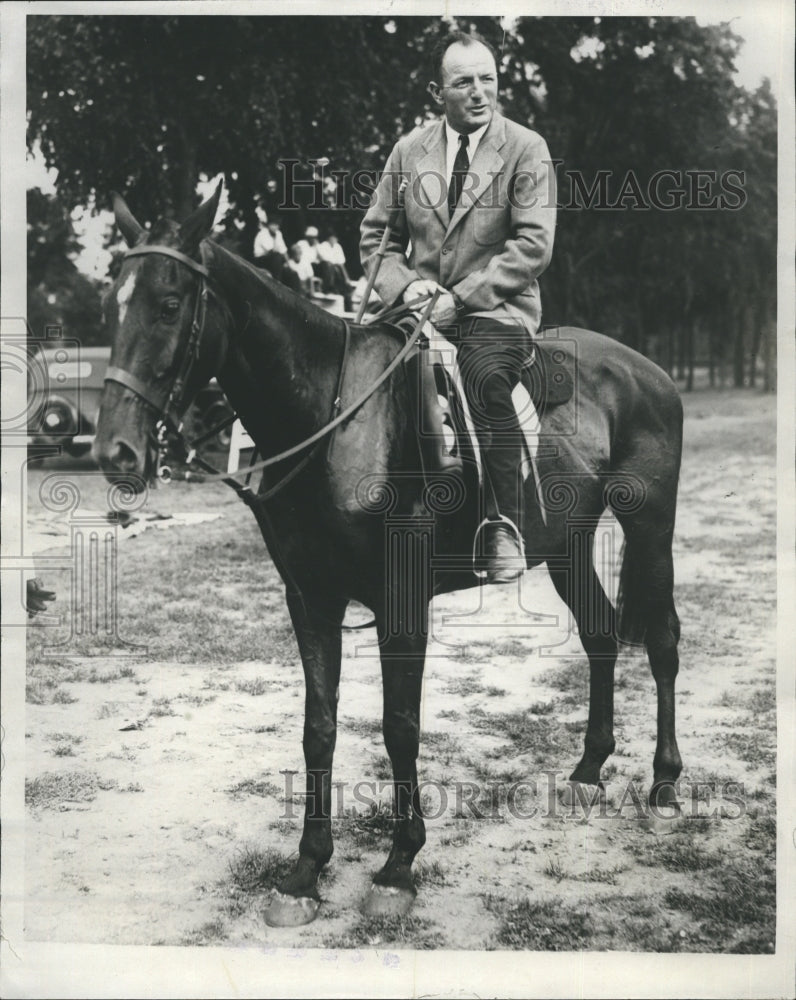 1931 Wesley J. White Polo Referee Mounts Horse For Match - Historic Images