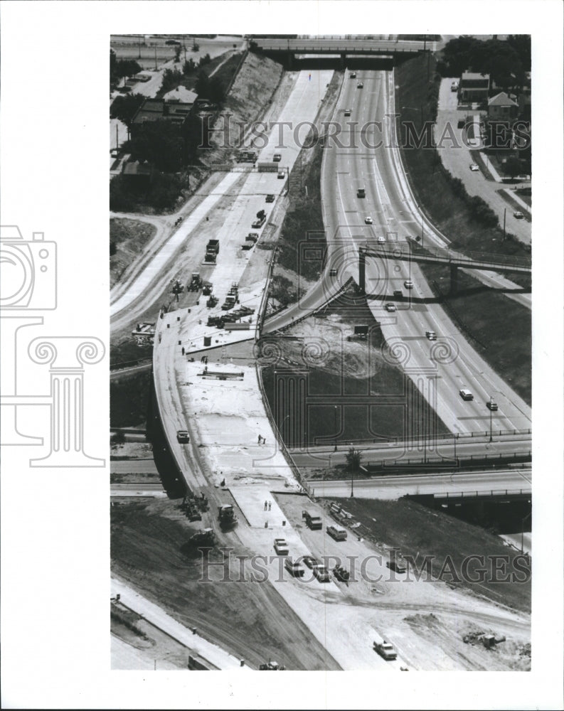 1987 Aerial Street Construction Repairs Lodge Davison Interchange - Historic Images