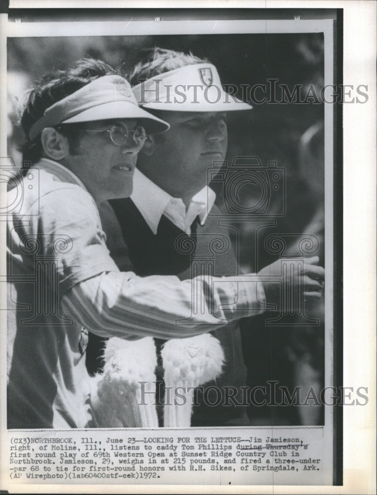 1972 Golfer Jim Jamieson Caddy Tom Phillips Western Open  - Historic Images