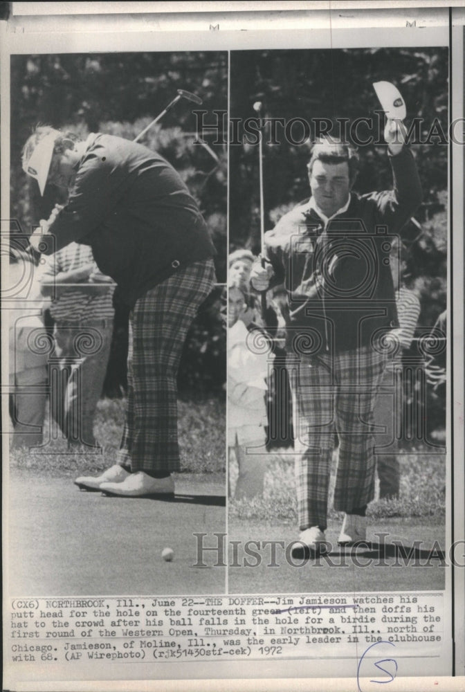 1972 Golfer Jim Jamieson Western Open Northbrook Illinois - Historic Images
