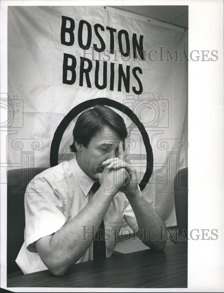 1992 Bruins Previous Coach Mike Milbury Expression after Coach Fired - Historic Images