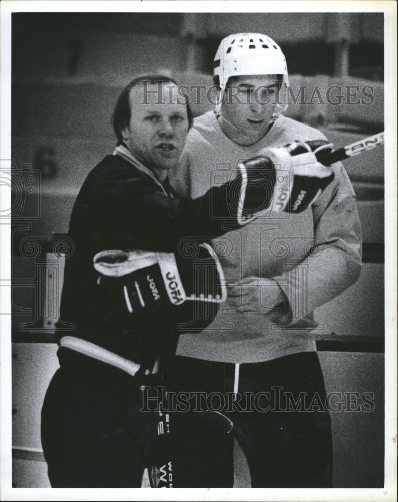 Butch Goring And Mike Milbury Boston Bruins Hockey Players Practice - Historic Images