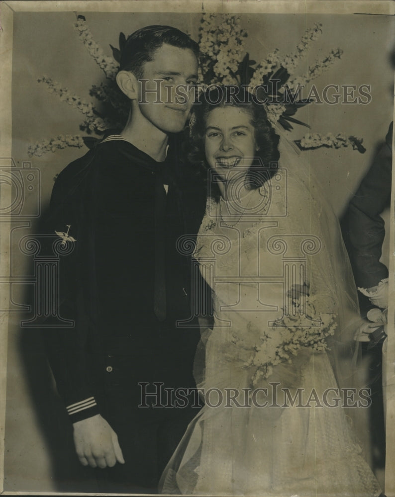 1945 US Navy Paul Pigott Virginia Satter Wedding - Historic Images