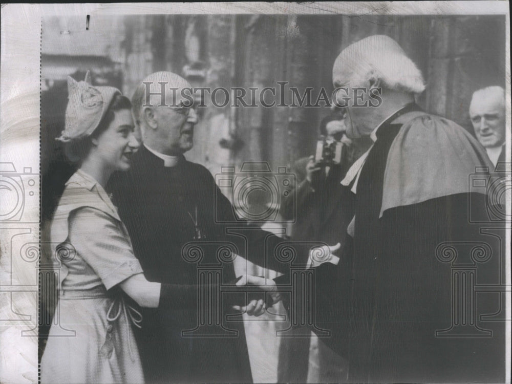 1950 England's Princess Margaret with Red Dean of Canterbury - Historic Images