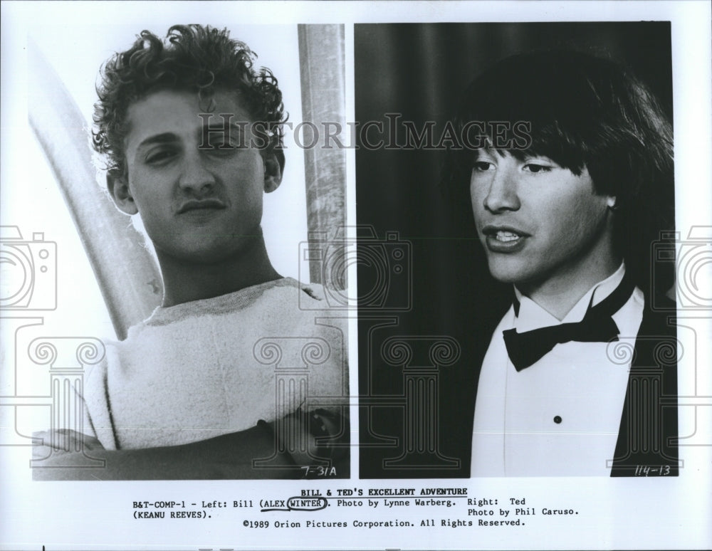 1989 Alex Winter & Keanu Reeves in "Bill & Ted's Excellent Adventure - Historic Images