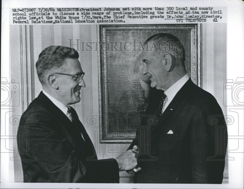 1964 President Johnson and Dr. John Lumley.  - Historic Images