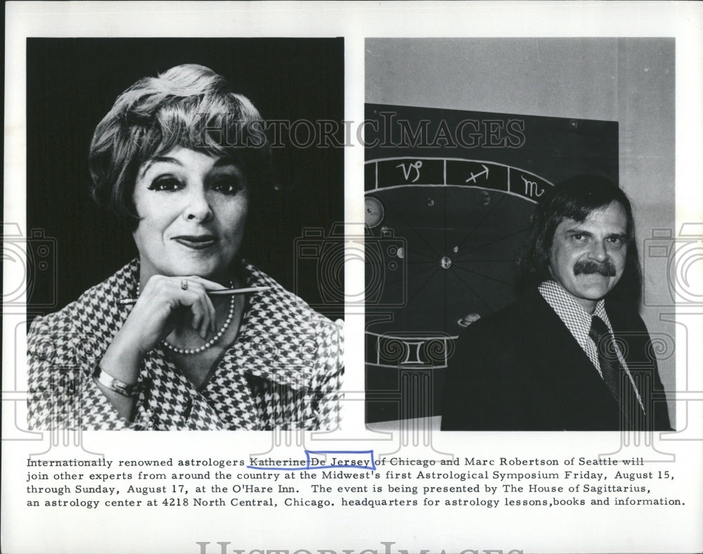 1975 Katherine DeJersey & Marc Robertson Join Astrological Symposium - Historic Images