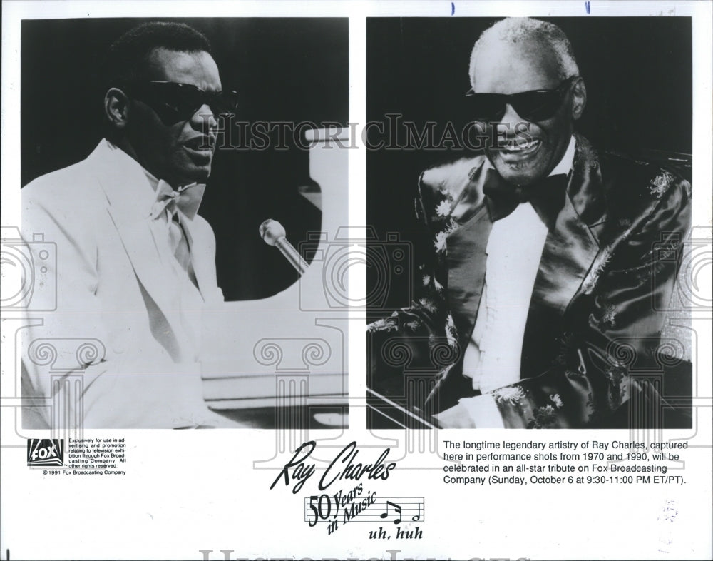 1992 Pianist Singer Songwriter Ray Charles  - Historic Images