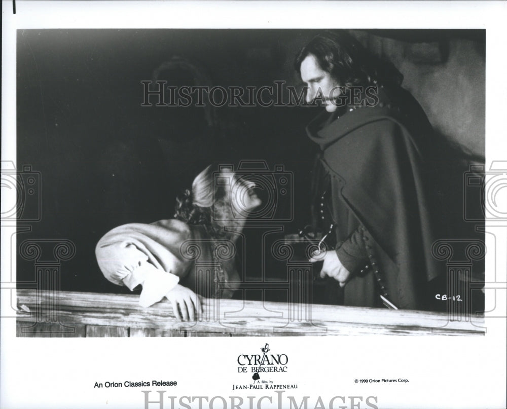 1950 Cyrano De Bergerac, Two Actors talking on set of movie. - Historic Images