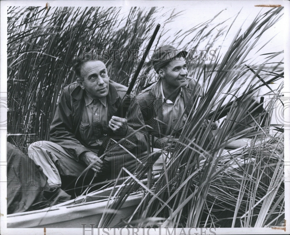 1944 Roy Ball And That Coley Wait In Reeds While Duck Hunting - Historic Images