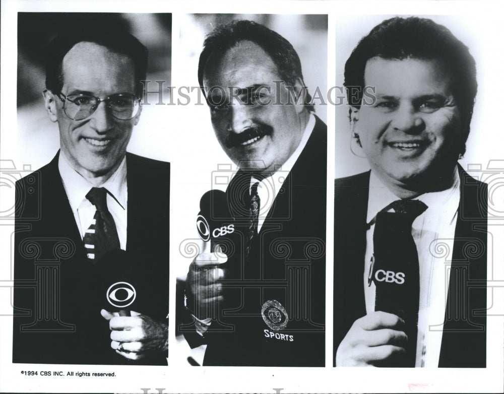 1994 Mike Emrick, John Davidson and Mike Eruzione, News Reporters - Historic Images
