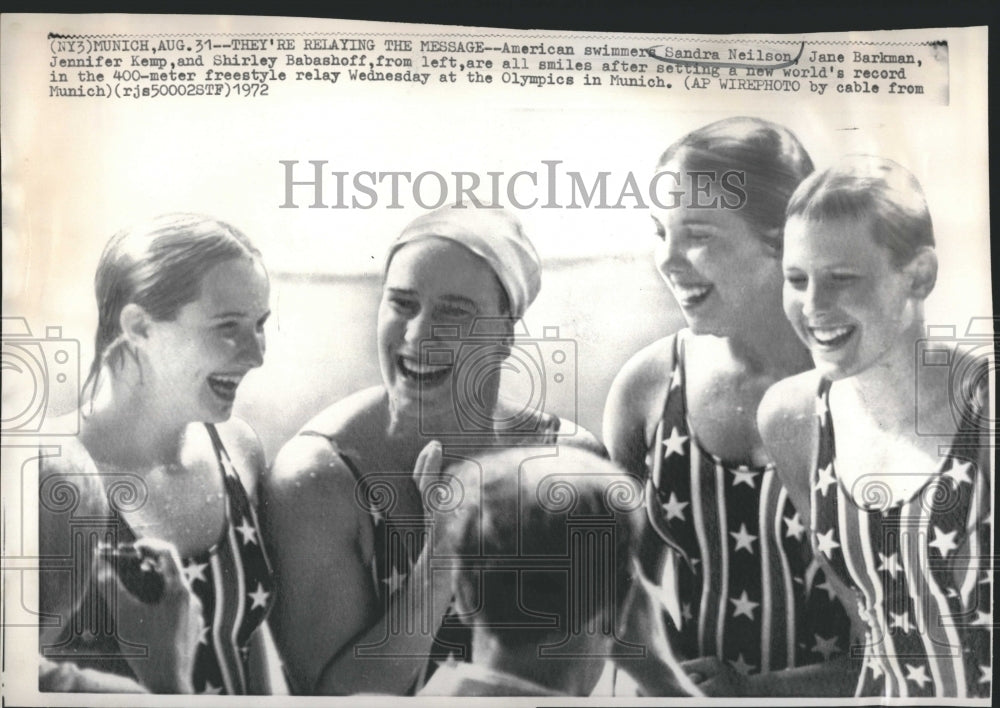 1972 Swimmers Sandra Neilson, Jane Barkman, Shirley Babashoff - Historic Images