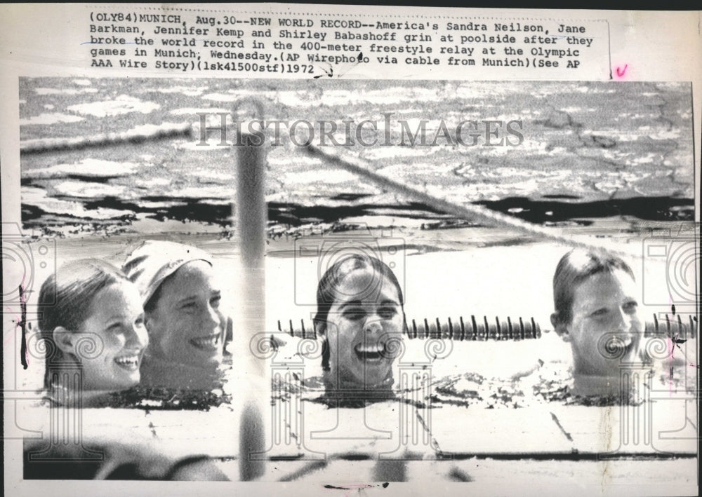 1972 Sandra Neilson, Jane Barkman, Jennifer Kemp, Shirley Babashoff - Historic Images
